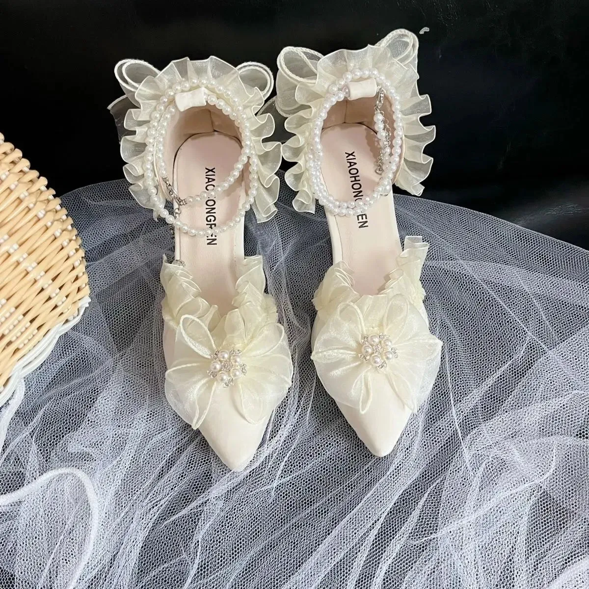 MQTIME  -   New French Girl Fairy Bow Sweet Wedding Shoes Lolita Shoes Y2k Women Shoes Luxury Brand High Quality Slingback Shoes Women