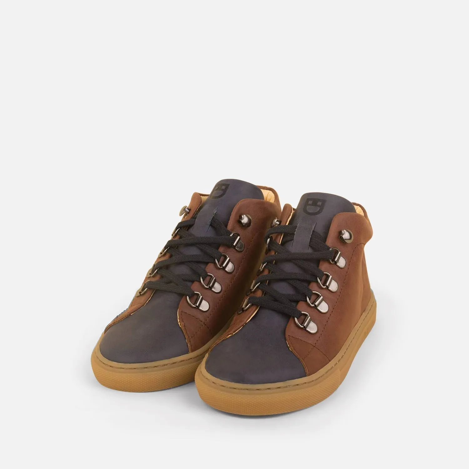 Navy/Brown Mid Sneakers
