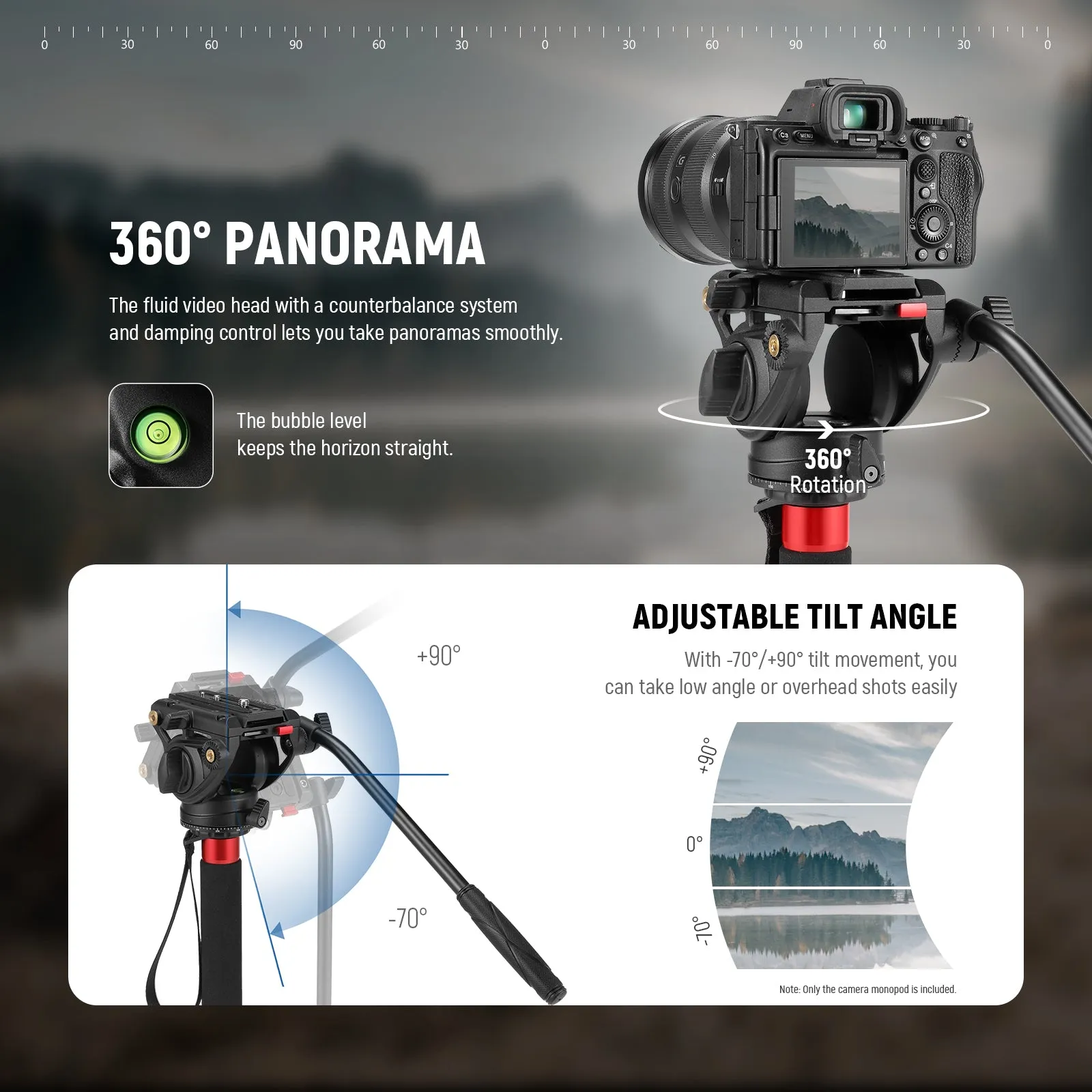 NEEWER TP71 71.6" Pro Carbon Fiber Camera Monopod