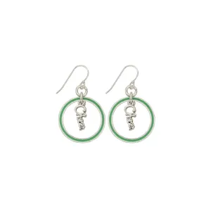 Neon Green Cheer Hoop Earring