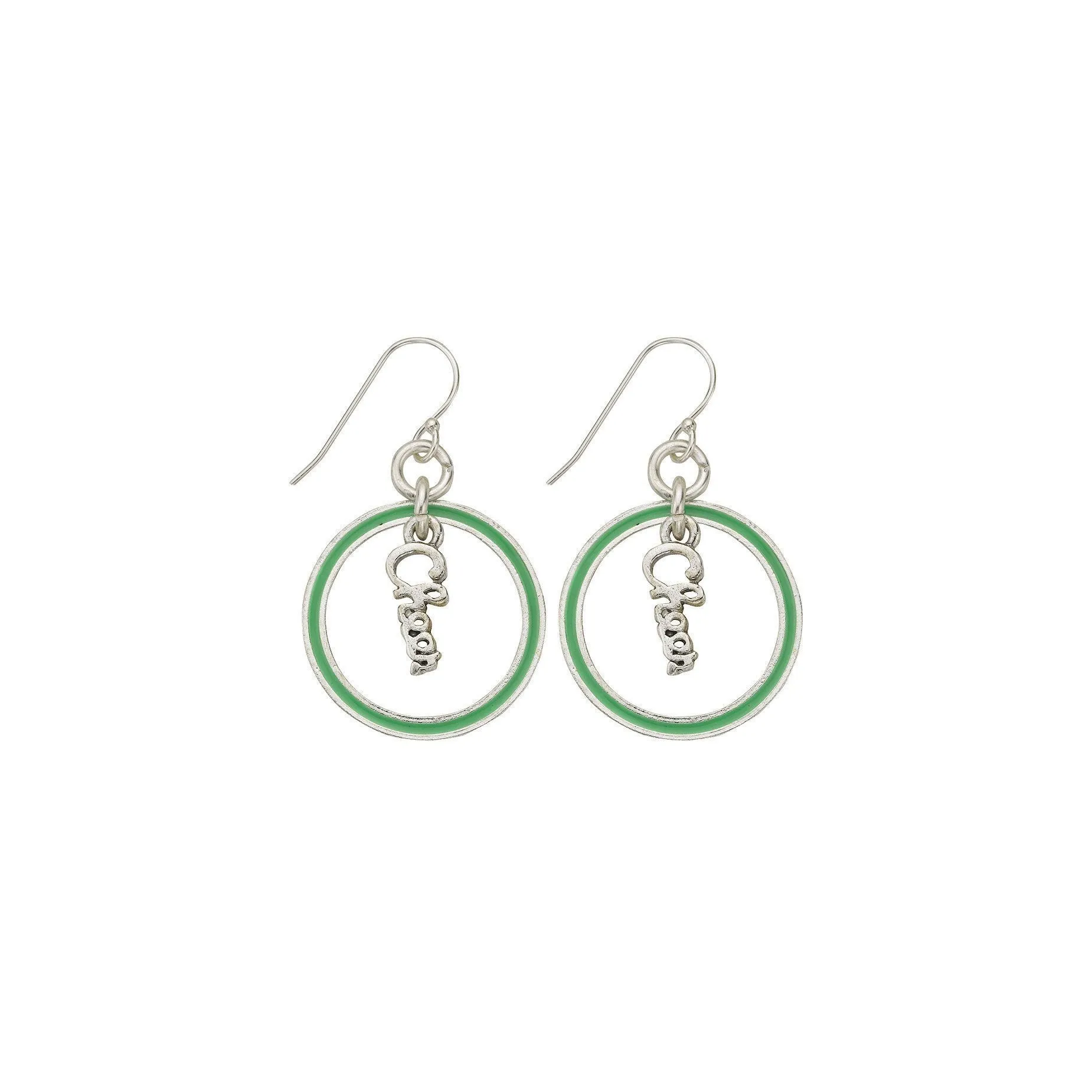 Neon Green Cheer Hoop Earring
