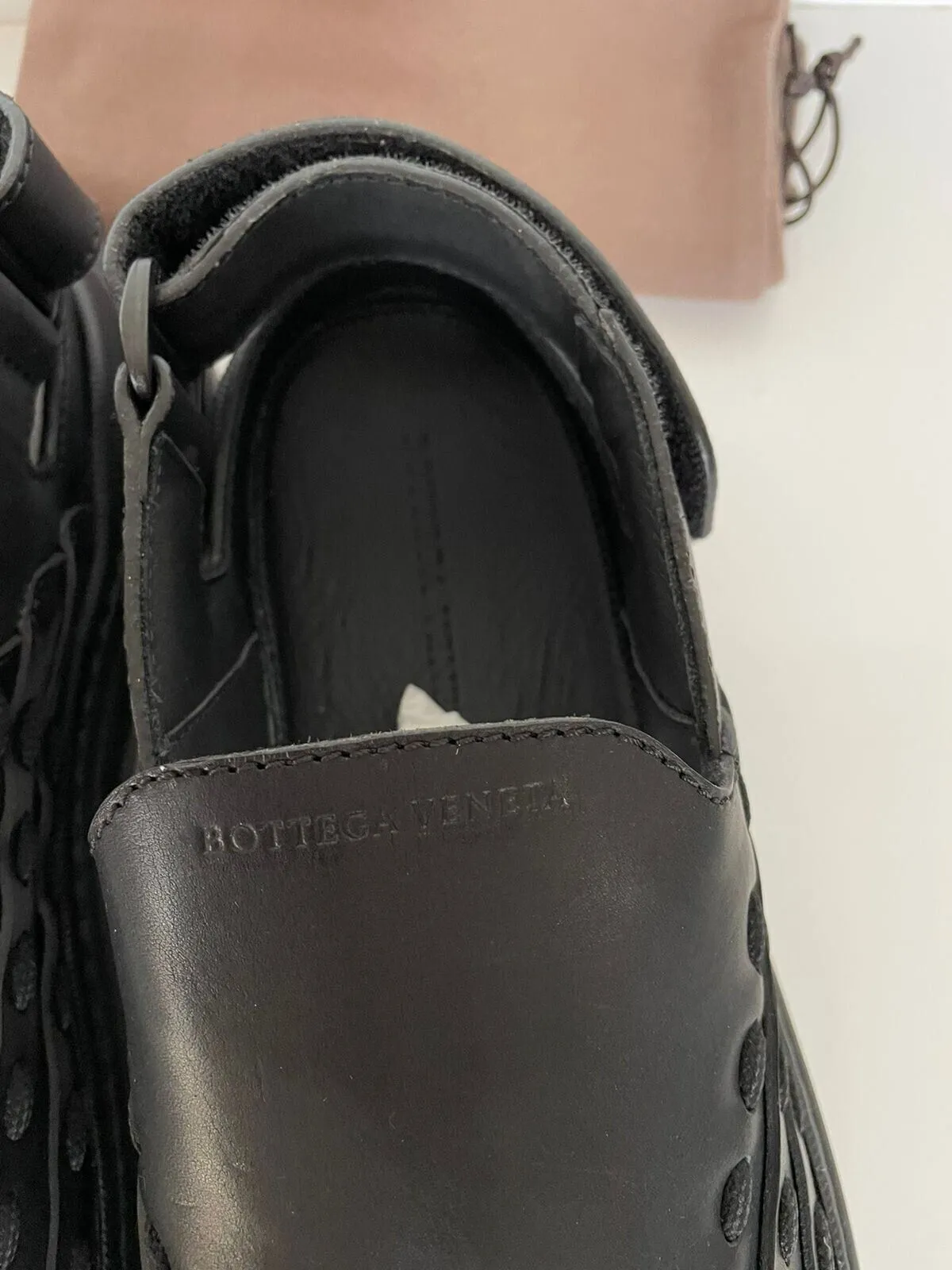 NIB $950 Bottega Veneta Mens Leather Black Sneakers Sandals 13 US (46 Eu) 578304