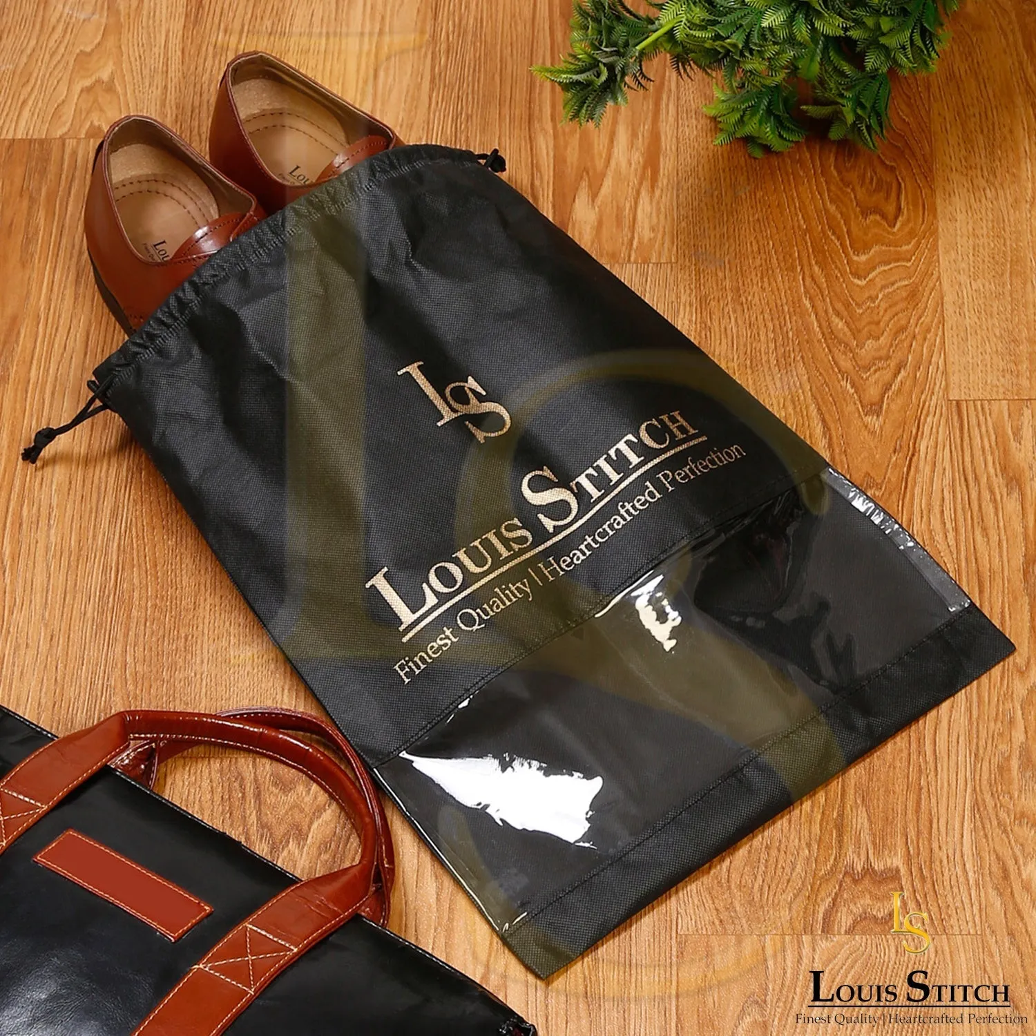 Non Woven Shoe Bag Pack Of  24 Black See-Thru Beige Plain