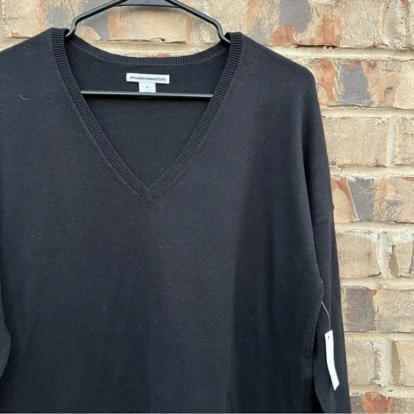 NWT Black V-Neck Lightweight Sweater XL
