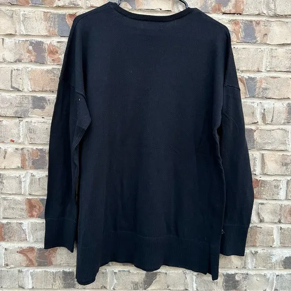 NWT Black V-Neck Lightweight Sweater XL