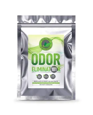 Odor Eliminator 101-Easy to use pouch that eliminates odors. Use in small areas- Great for cars! Lasts 90 days!
