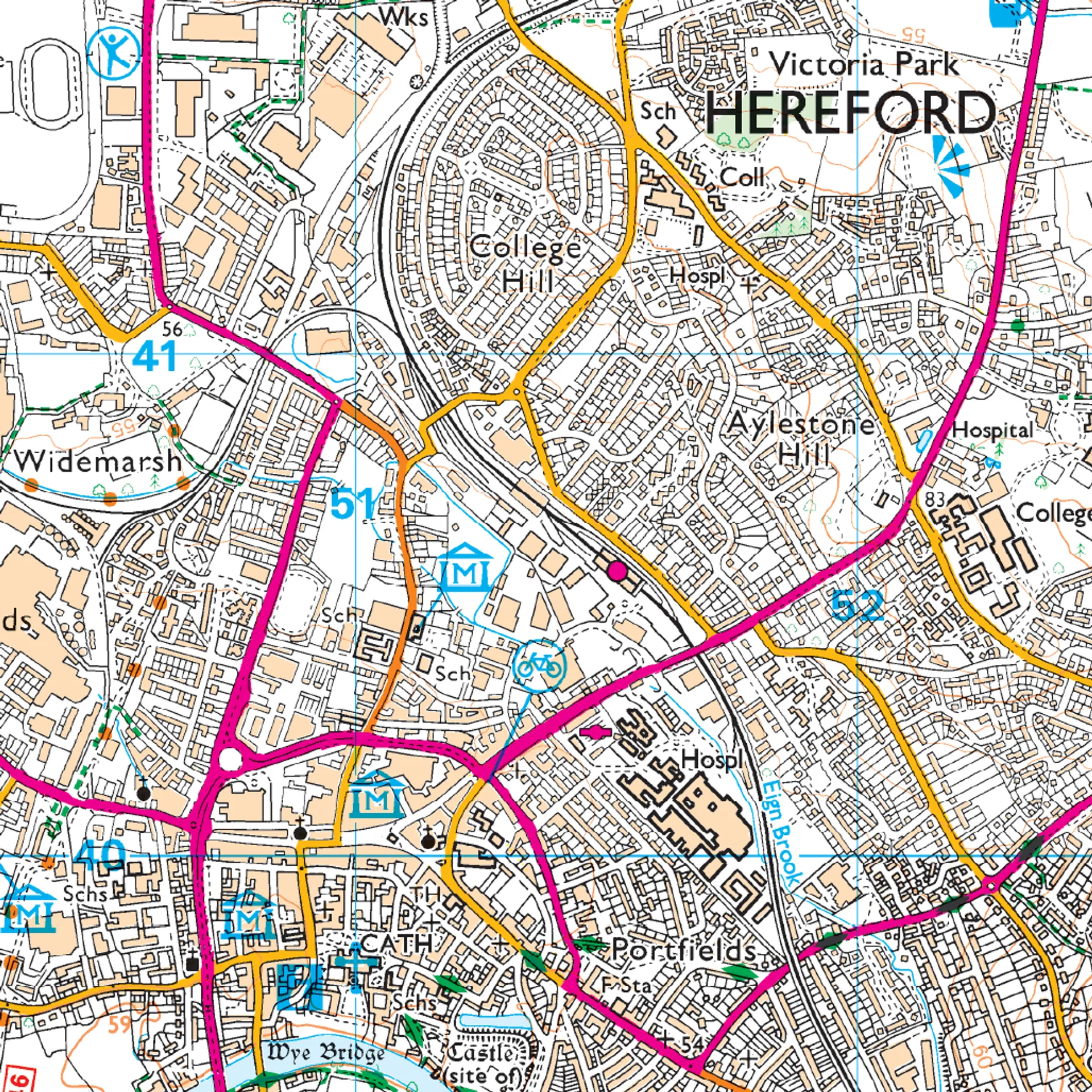 Ordnance Survey Explorer 189 Map Hereford & Ross-on-Wye