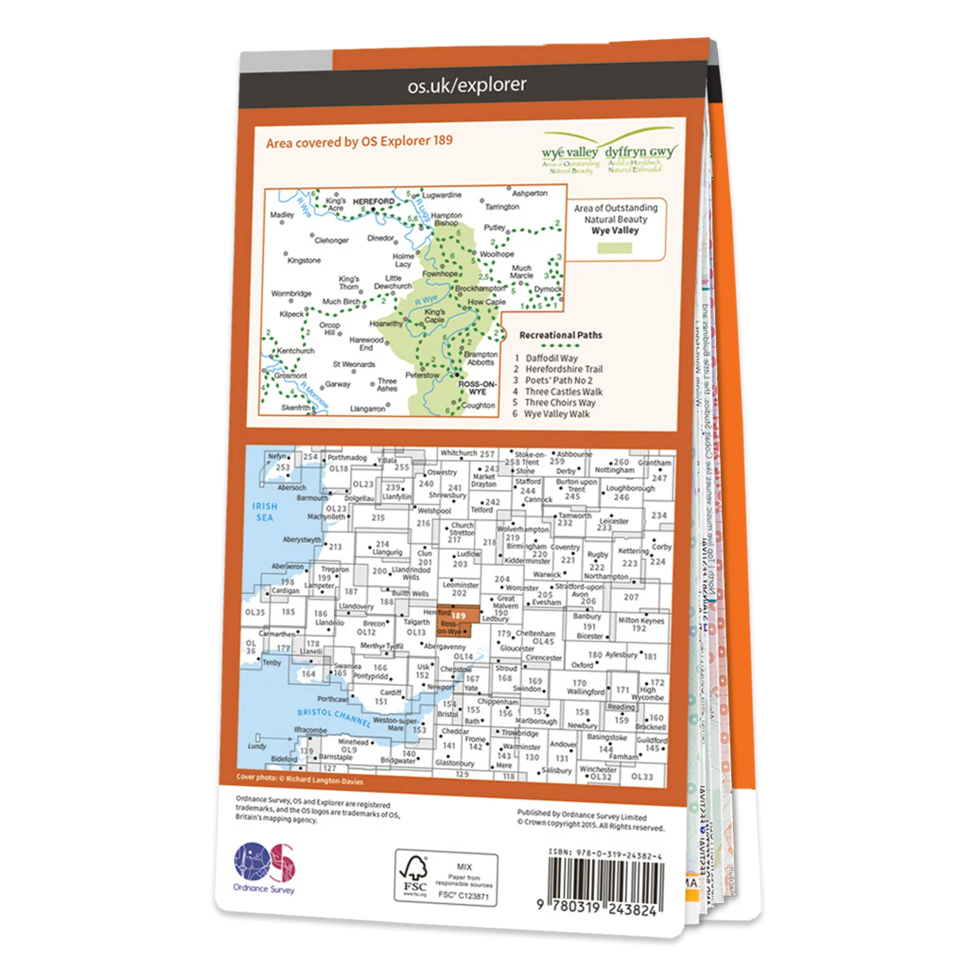 Ordnance Survey Explorer 189 Map Hereford & Ross-on-Wye