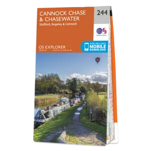 Ordnance Survey Explorer 244 Map Cannock Chase & Chasewater