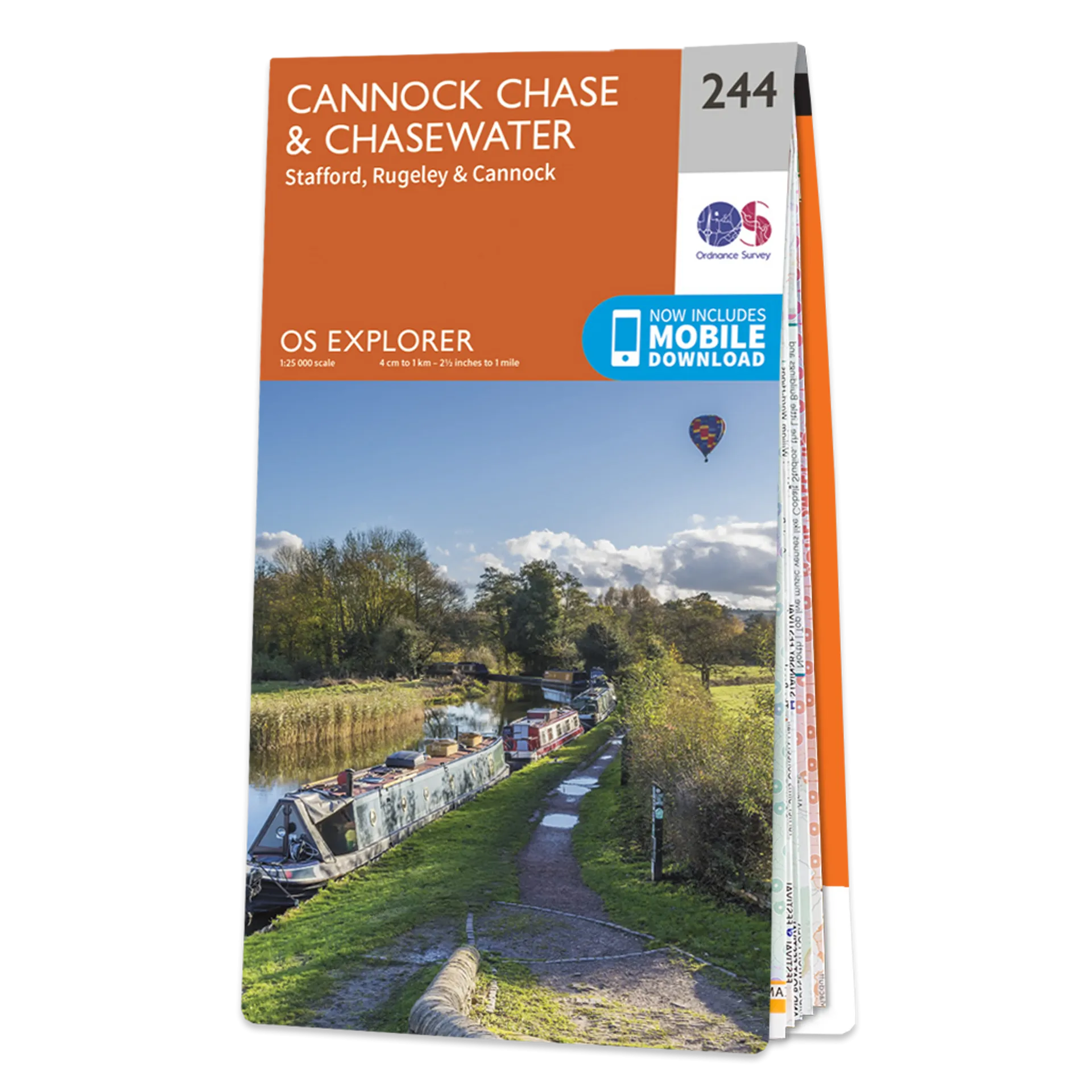 Ordnance Survey Explorer 244 Map Cannock Chase & Chasewater