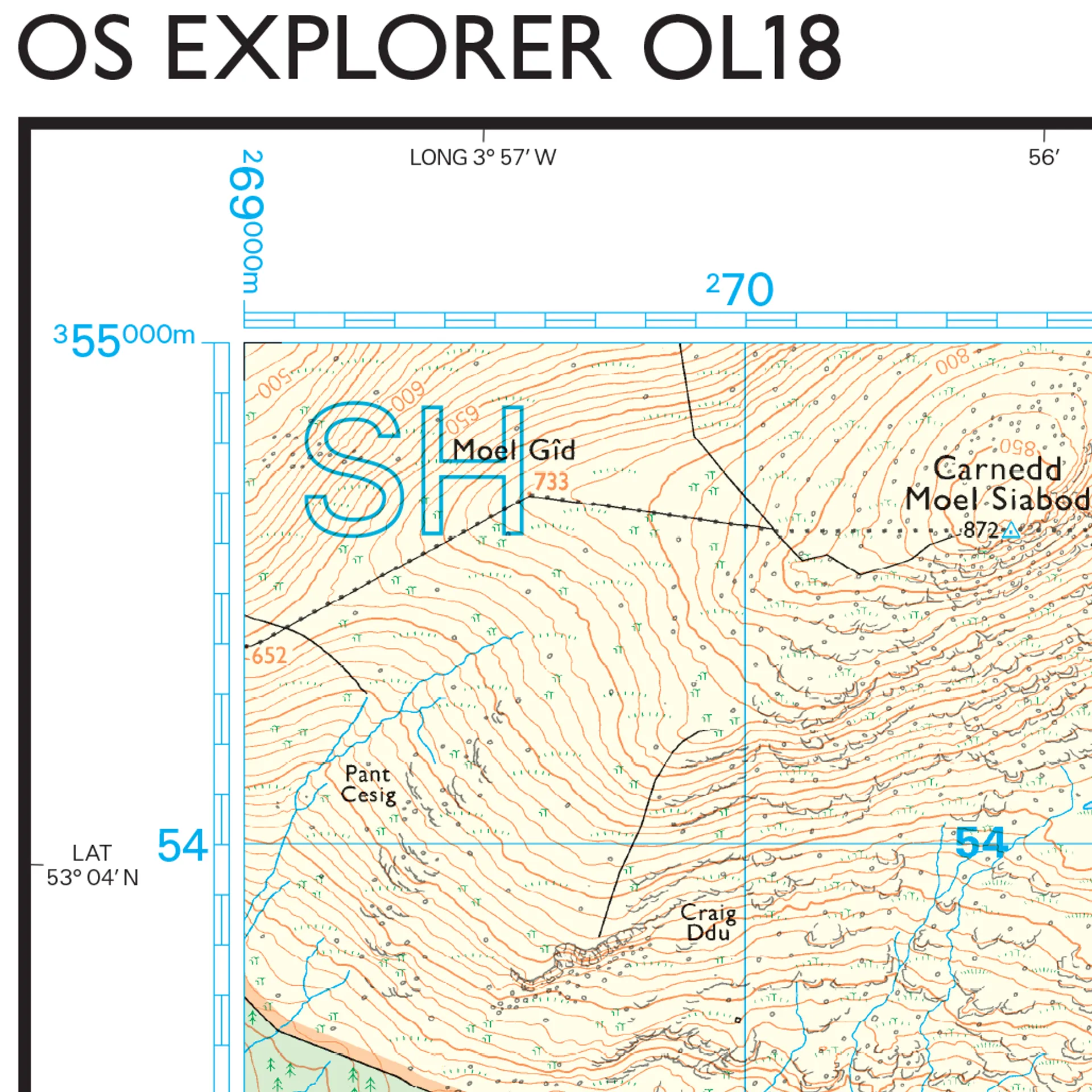 Ordnance Survey Explorer OL18 Map Harlech, Porthmadog & Y Bala