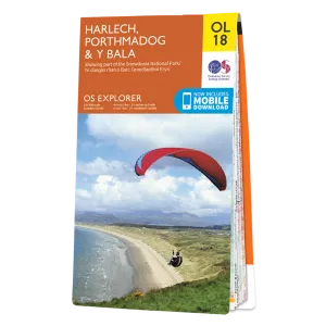Ordnance Survey Explorer OL18 Map Harlech, Porthmadog & Y Bala
