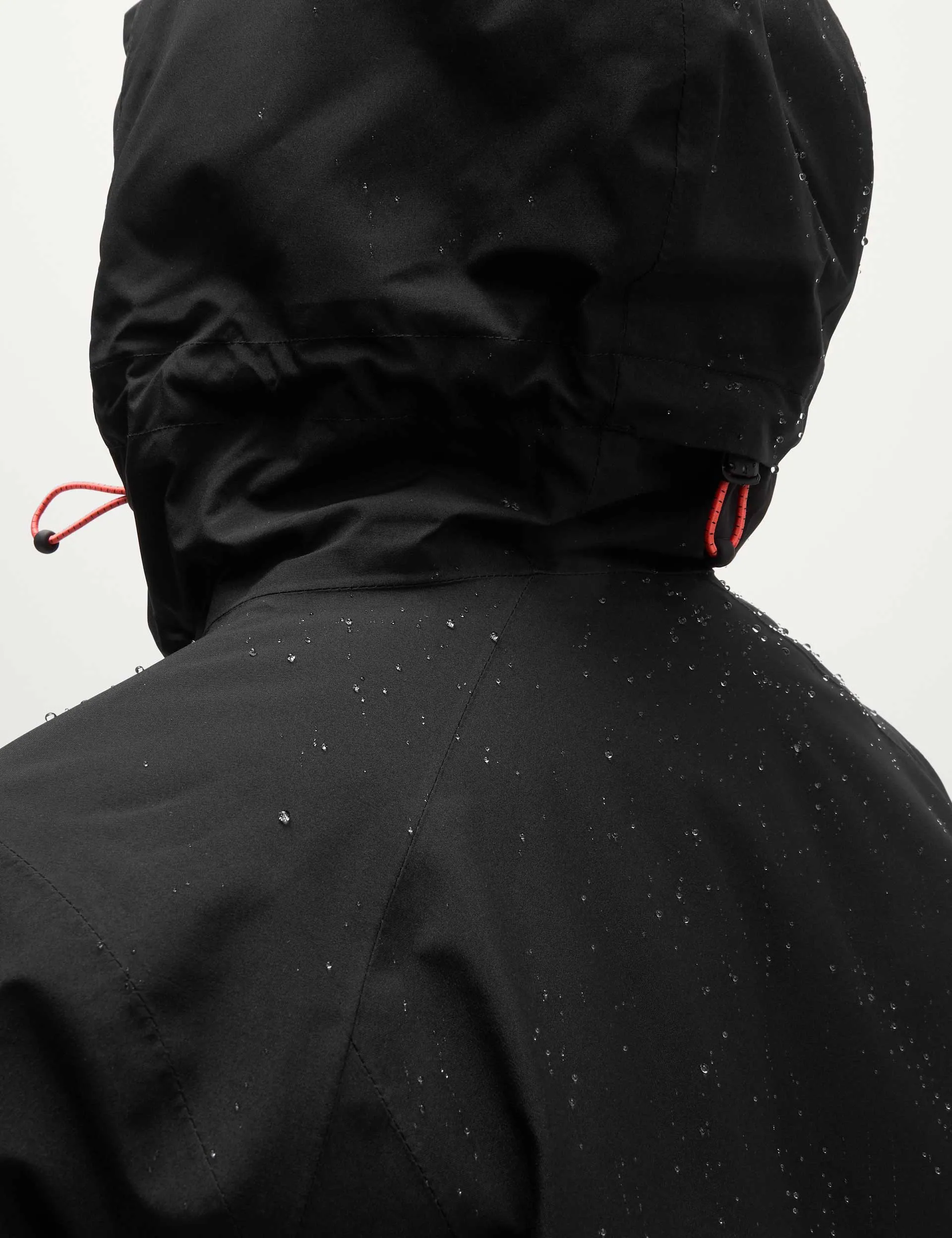Padded Waterproof Hooded Jacket - Black
