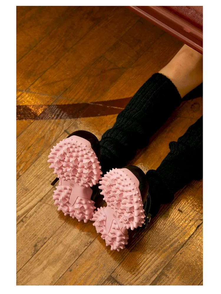Pink Pufferfish Functional Mary Jane Shoes【s0000006667】