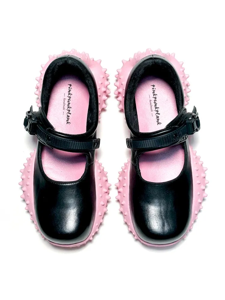 Pink Pufferfish Functional Mary Jane Shoes【s0000006667】
