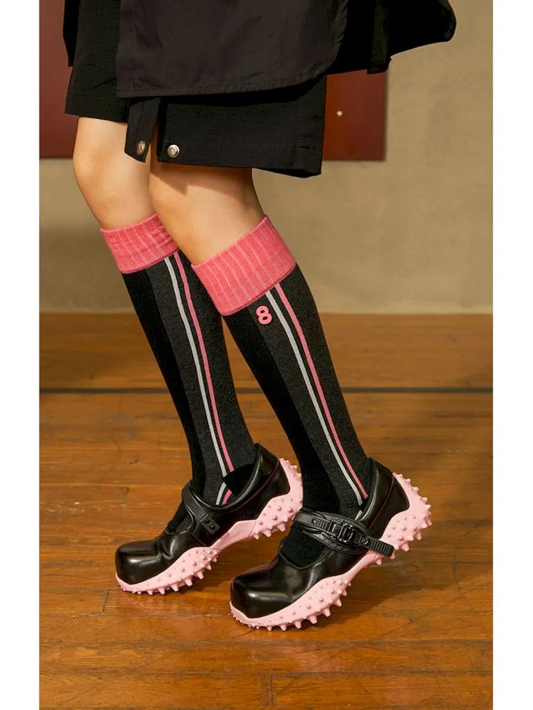 Pink Pufferfish Functional Mary Jane Shoes【s0000006667】