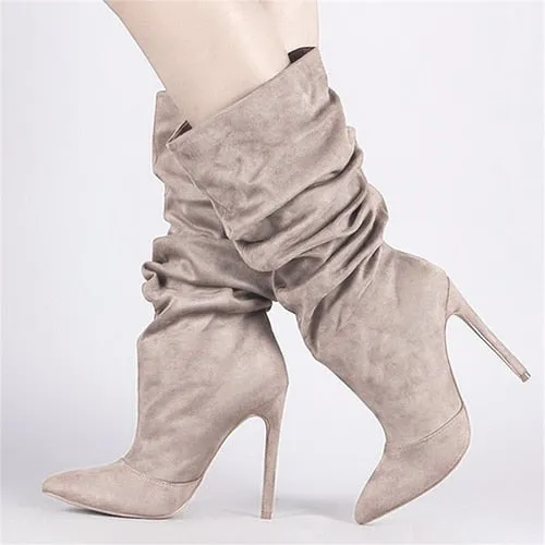 Pleated Mid Boots