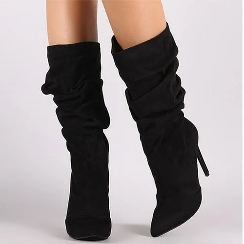 Pleated Mid Boots