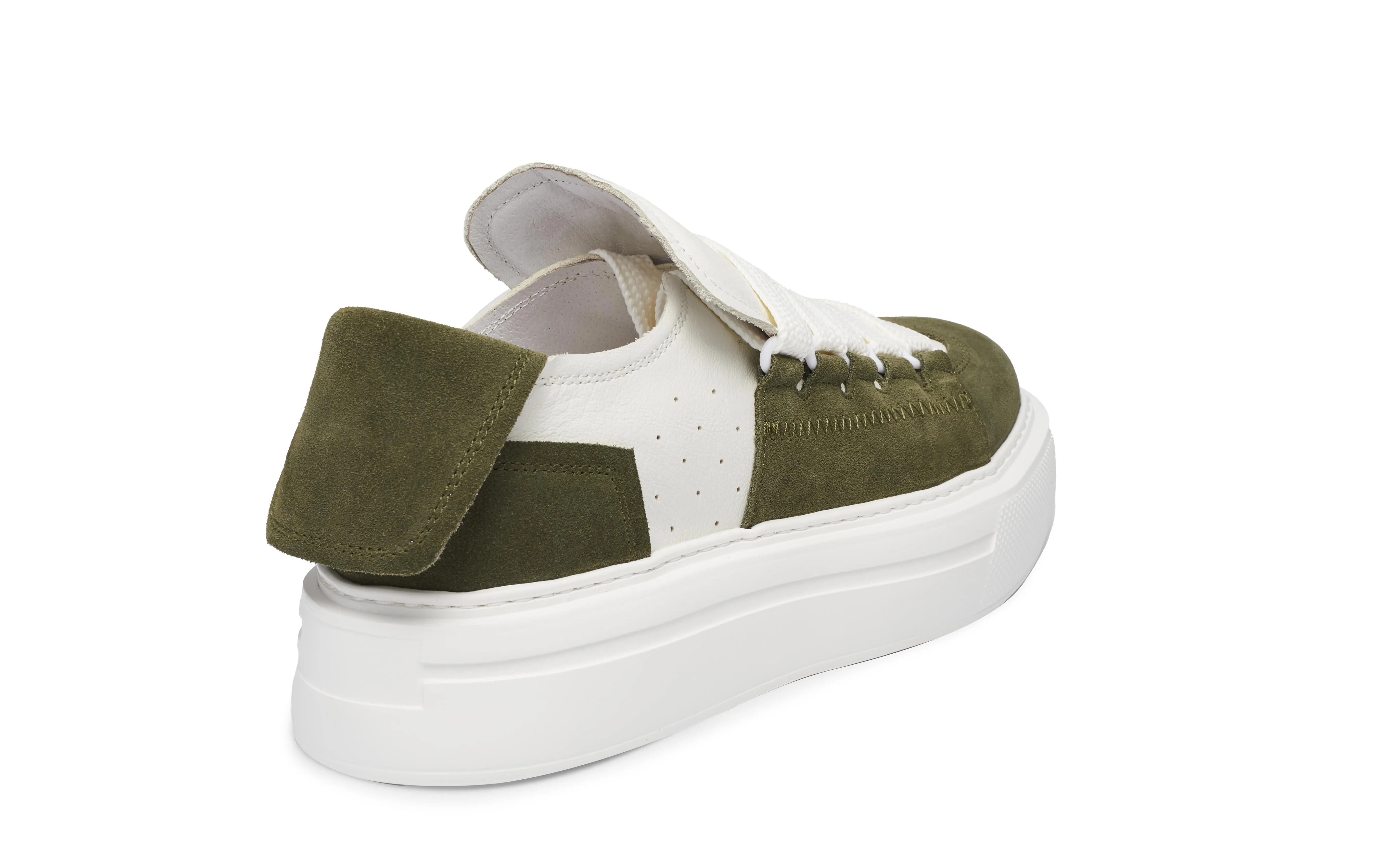 PROJET1826 | FELTON Broad Shoelace Suede Leather Sneaker Green
