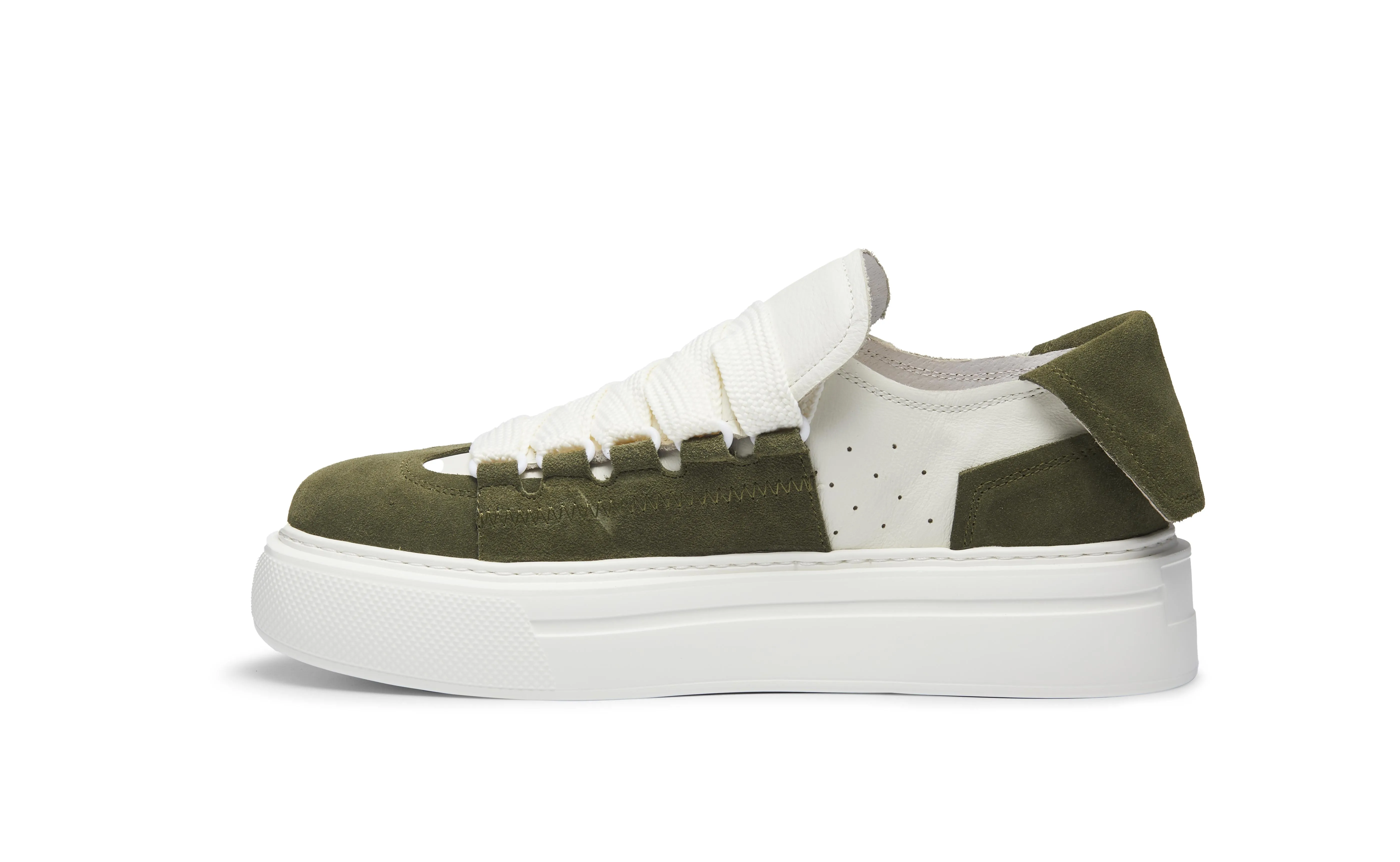 PROJET1826 | FELTON Broad Shoelace Suede Leather Sneaker Green