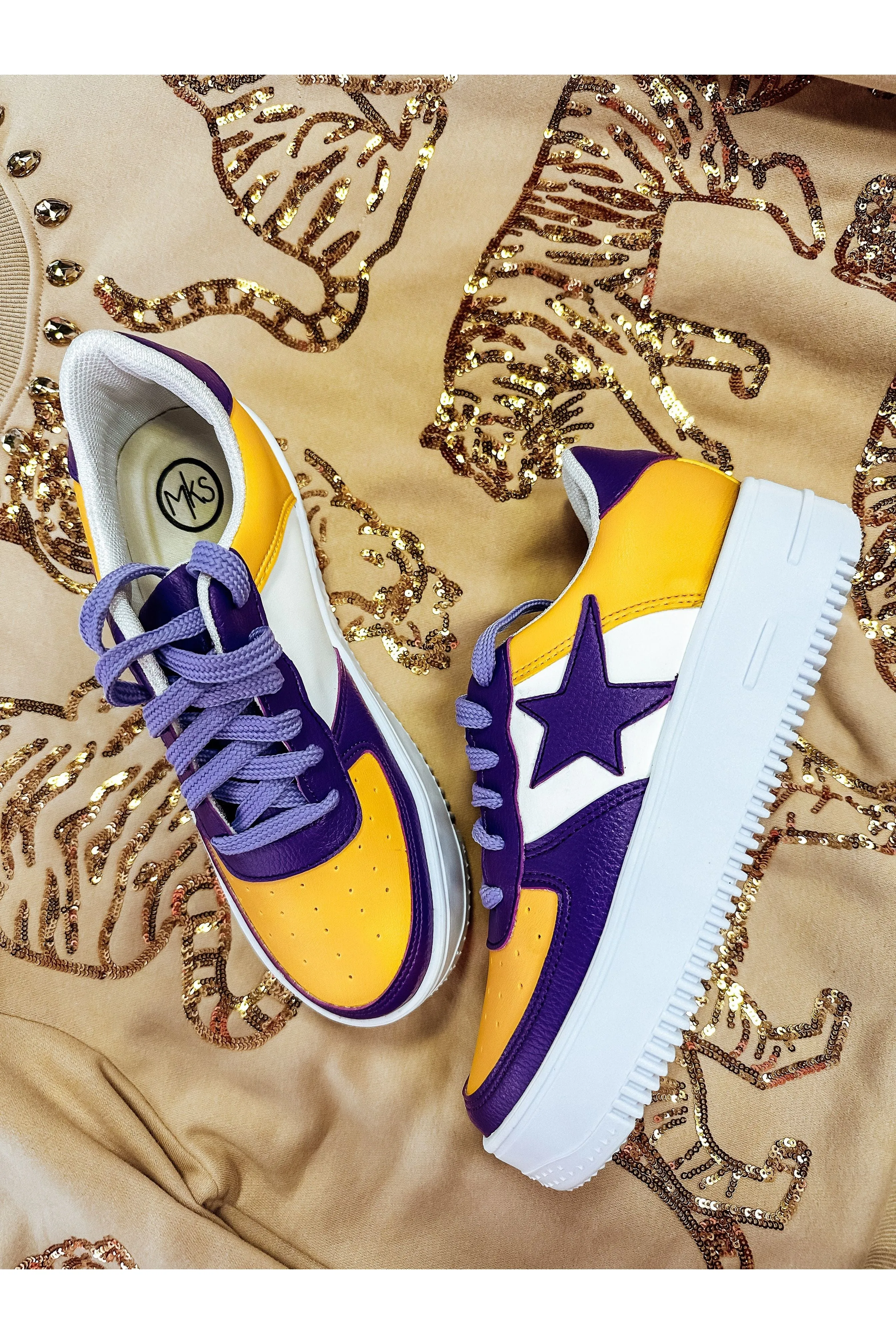 Purple & Yellow Chunky Star Sneaker
