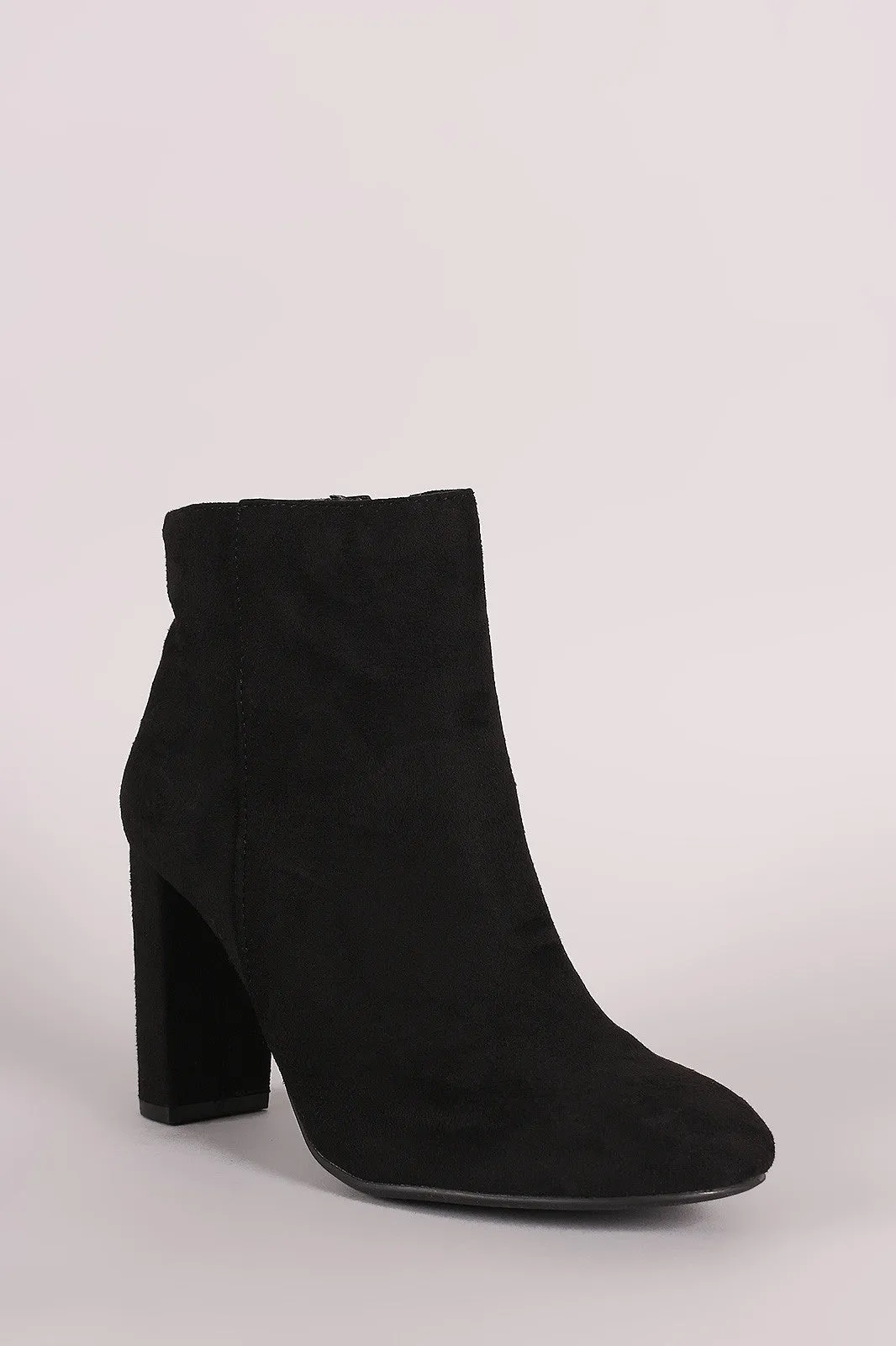 Qupid Suede Side Zip Ankle Boots
