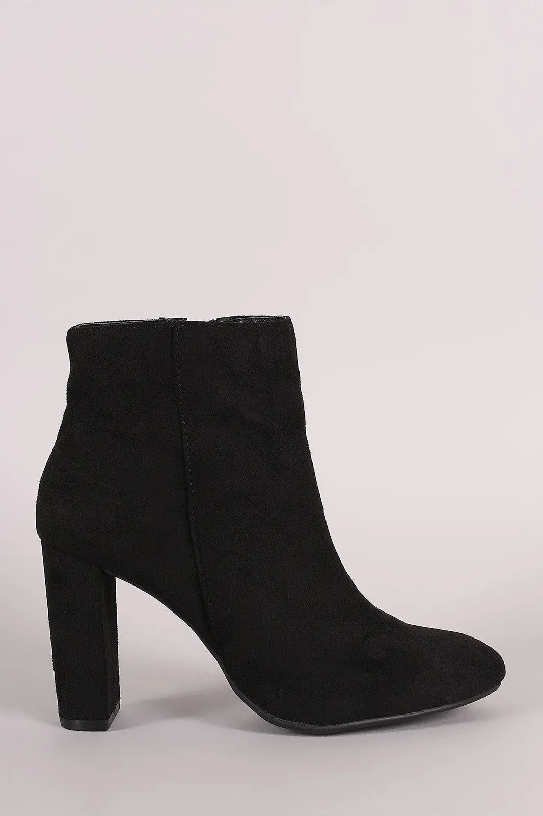 Qupid Suede Side Zip Ankle Boots