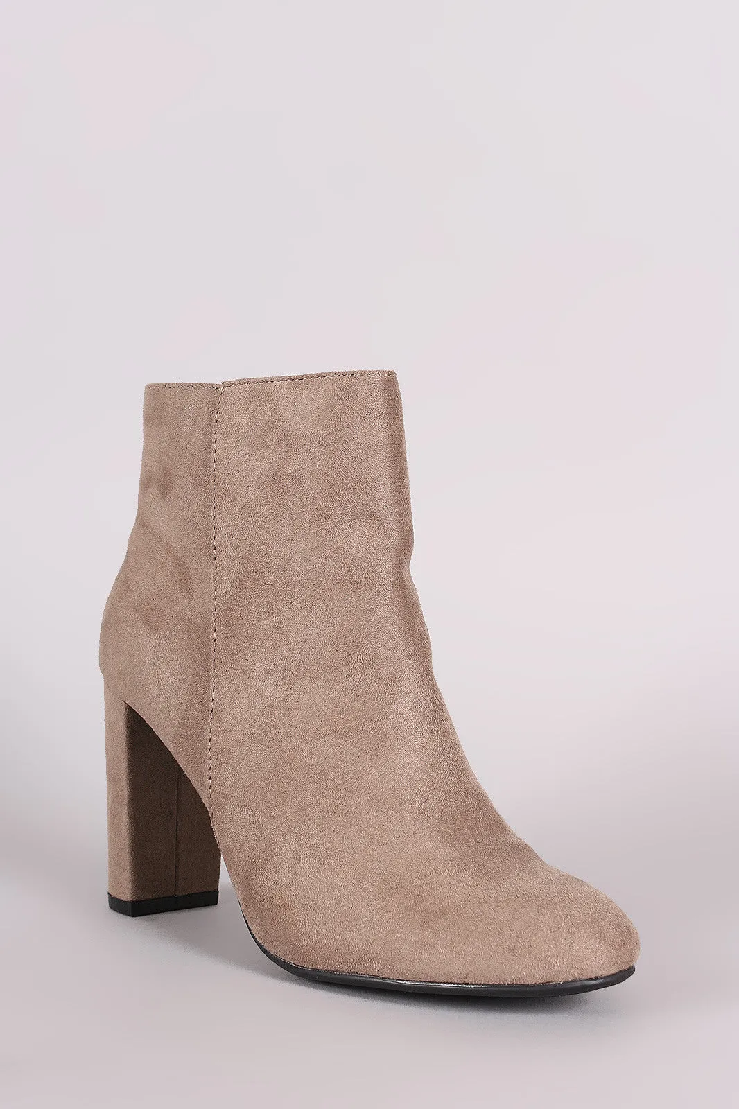 Qupid Suede Side Zip Ankle Boots