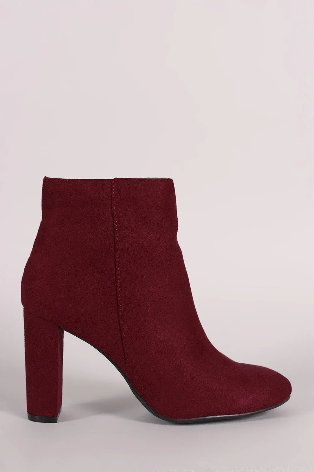 Qupid Suede Side Zip Ankle Boots