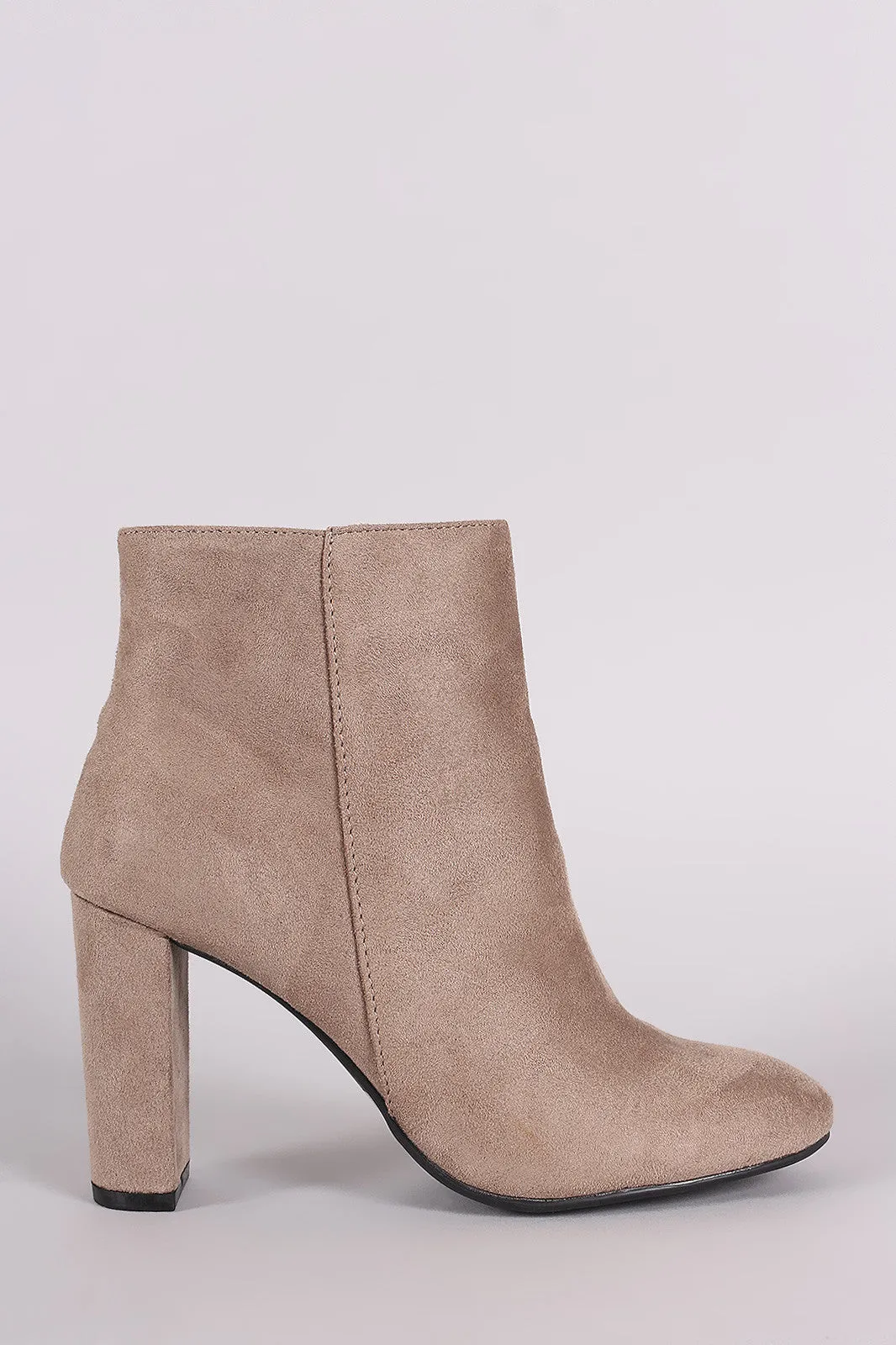 Qupid Suede Side Zip Ankle Boots
