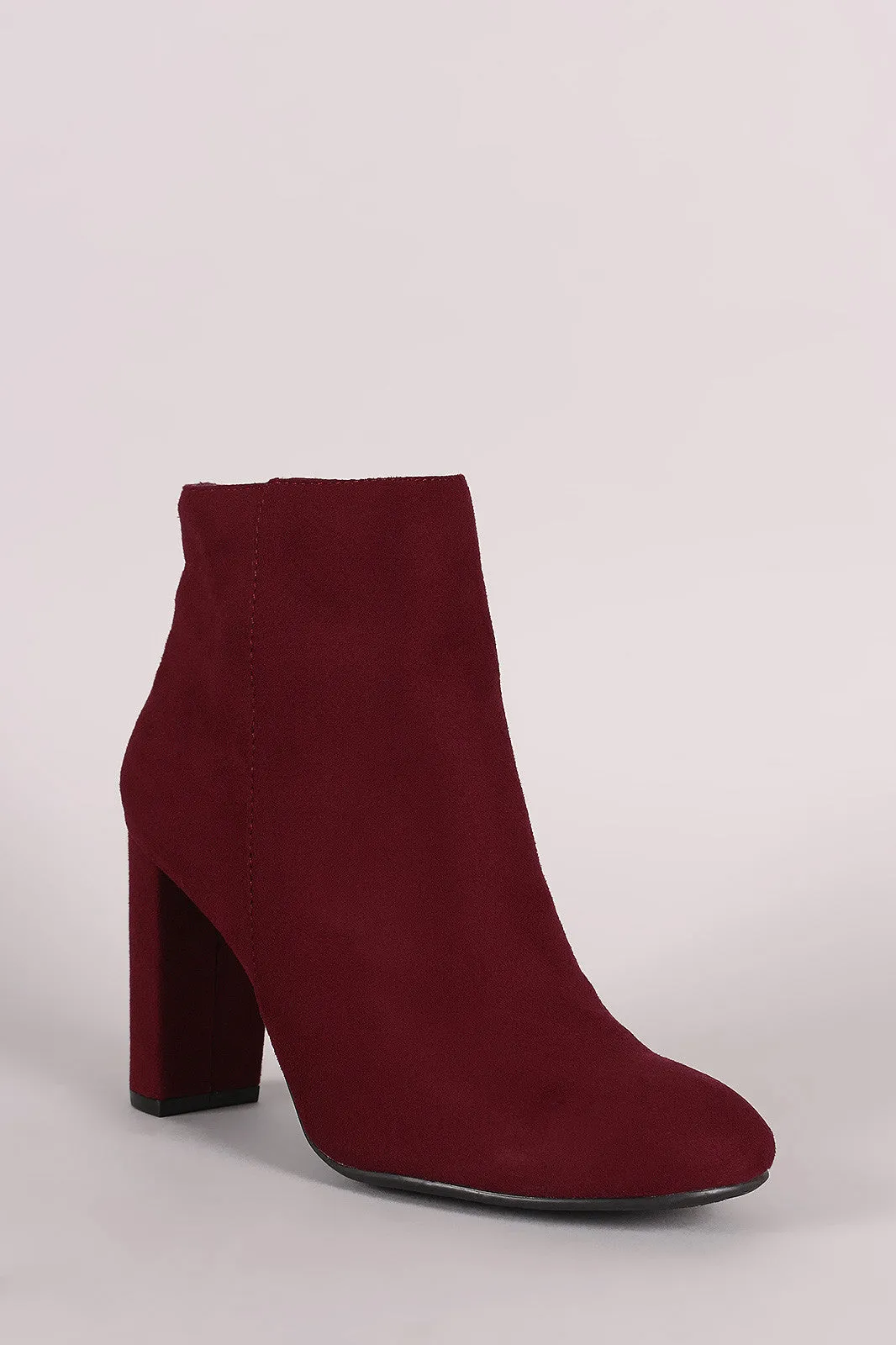 Qupid Suede Side Zip Ankle Boots