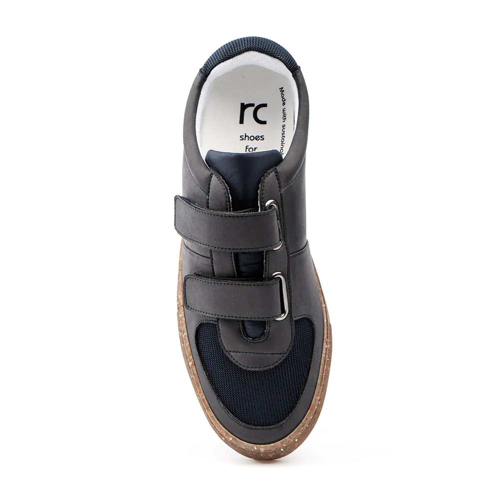 RC Men's Double Velcro Vegan Leather Sneakers | Navy