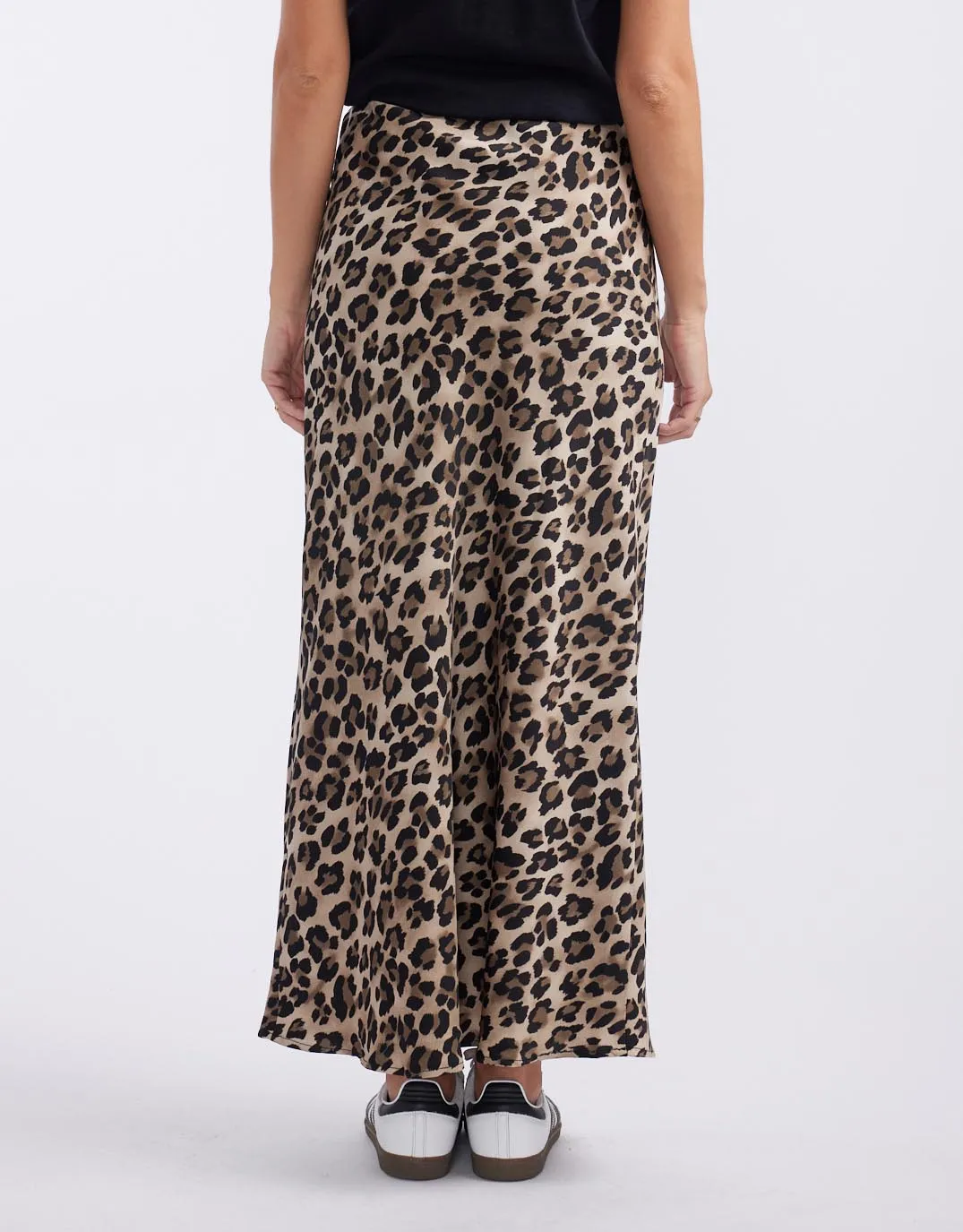 Record Satin Bias Skirt - Leopard