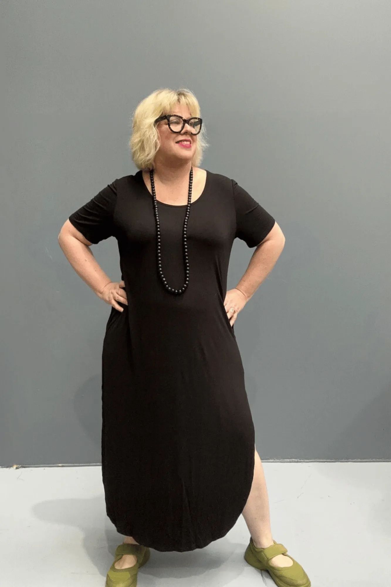 'SACHA' Bamboo Maxi Dress - BLACK