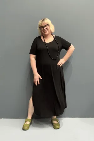 'SACHA' Bamboo Maxi Dress - BLACK