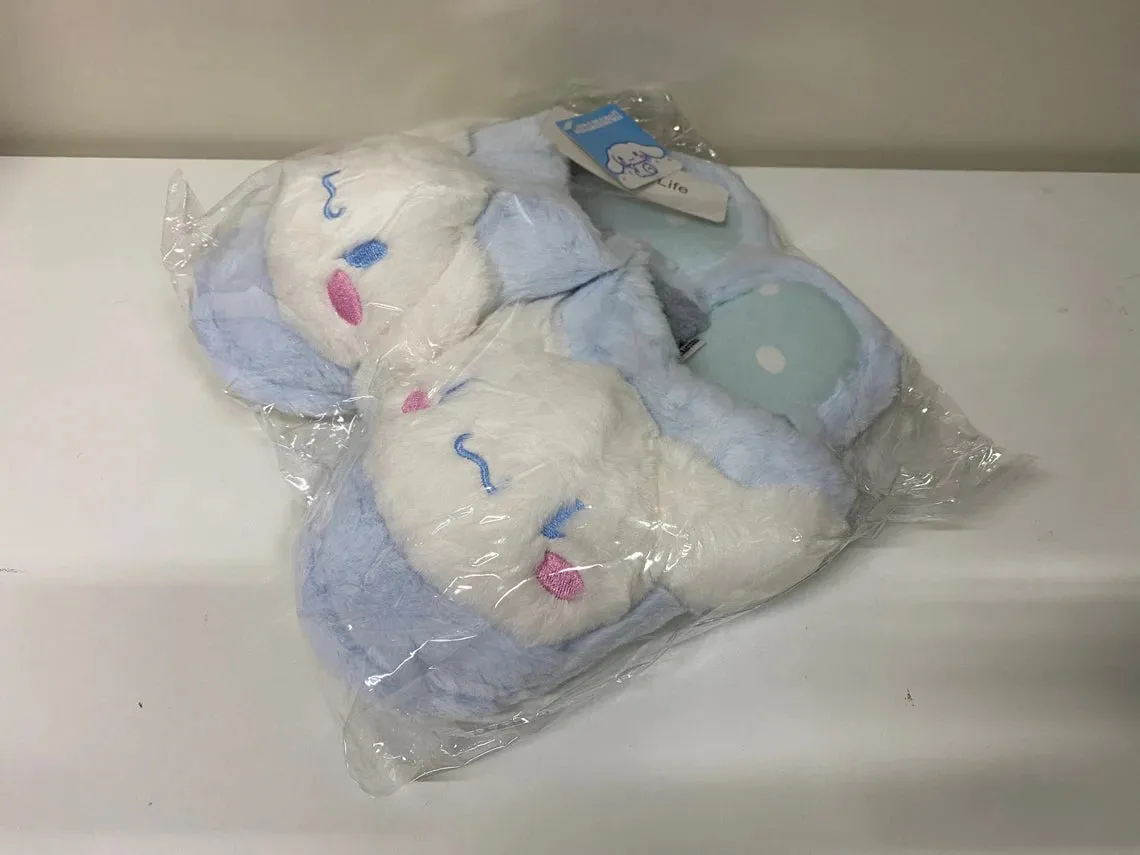Sanrio Cinnamoroll Blue Fluffy Big Head Fur Winter Slippers