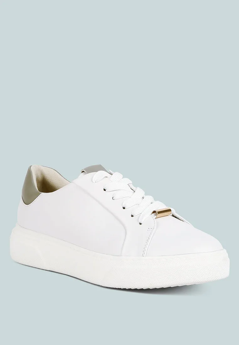 Schick Lace Up Leather Sneakers