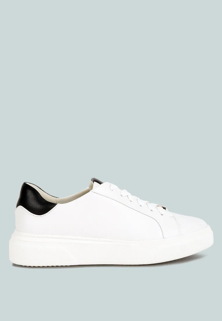 Schick Lace Up Leather Sneakers