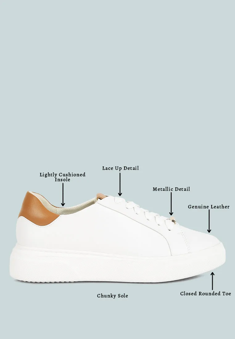 Schick Lace Up Leather Sneakers