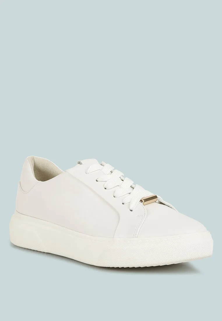 Schick Lace Up Leather Sneakers