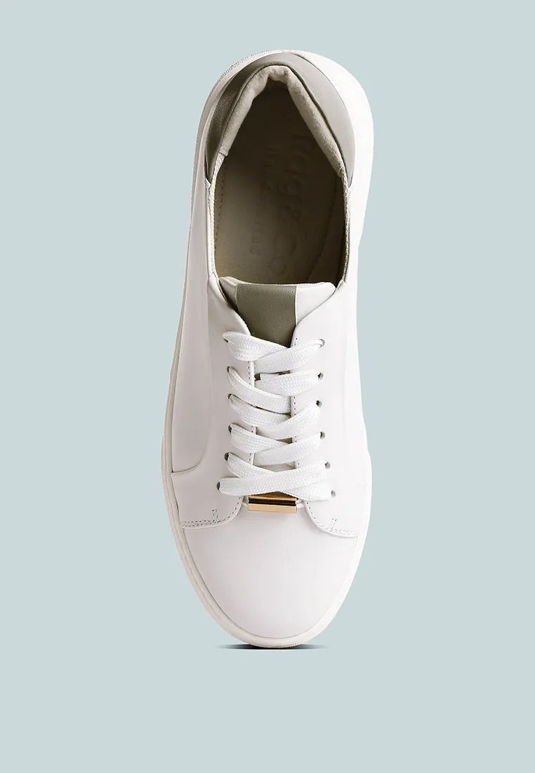 Schick Lace Up Leather Sneakers