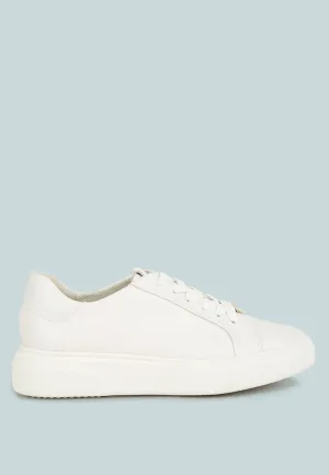 Schick Lace Up Leather Sneakers