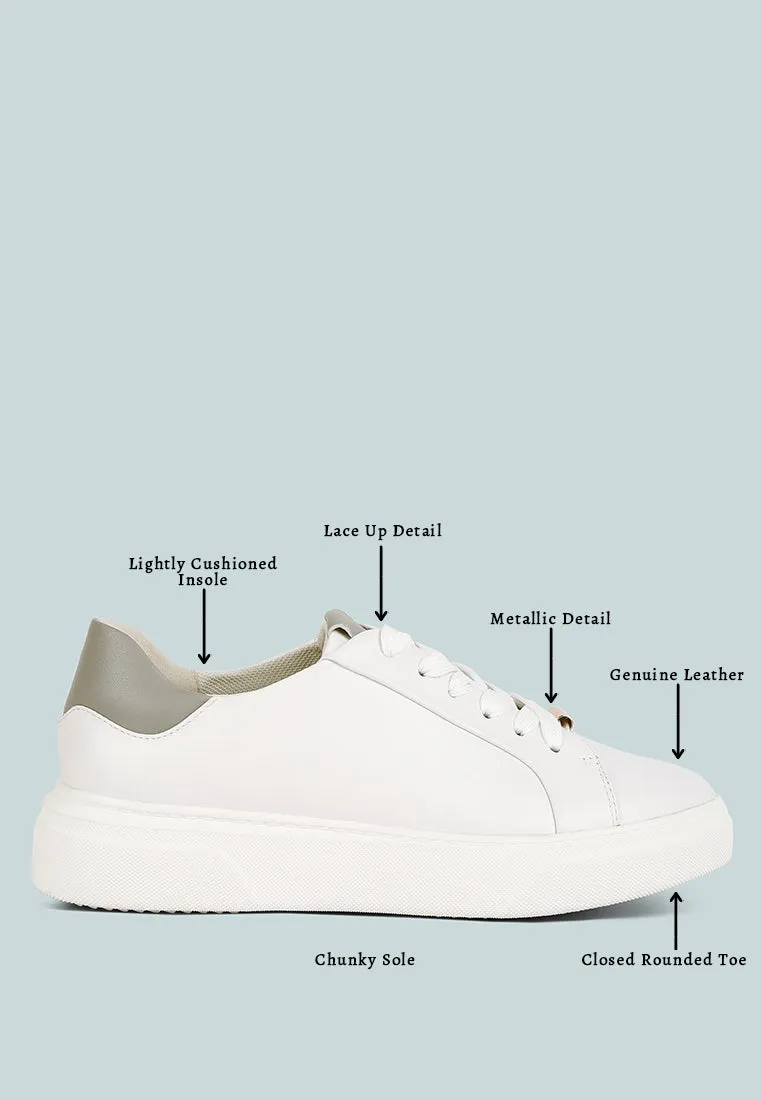 Schick Lace Up Leather Sneakers