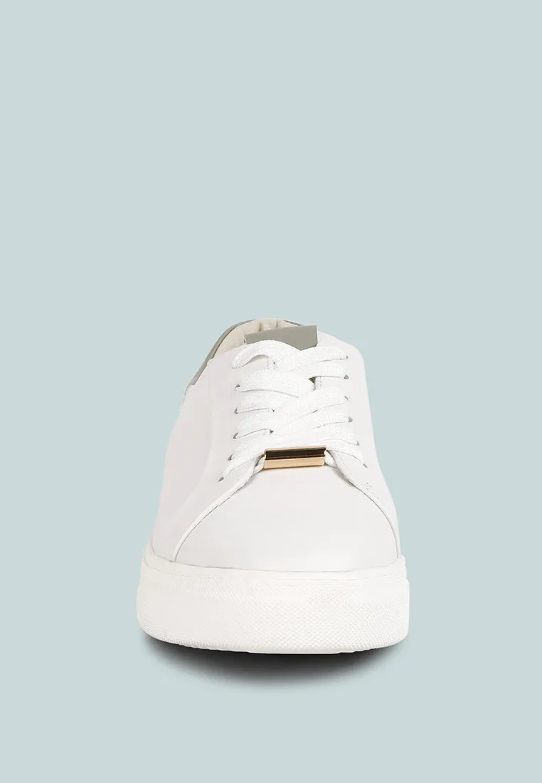 Schick Lace Up Leather Sneakers
