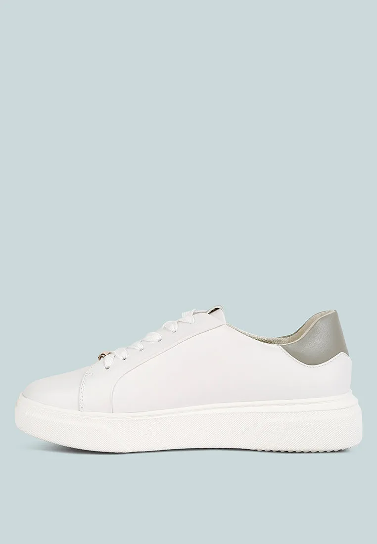 Schick Lace Up Leather Sneakers