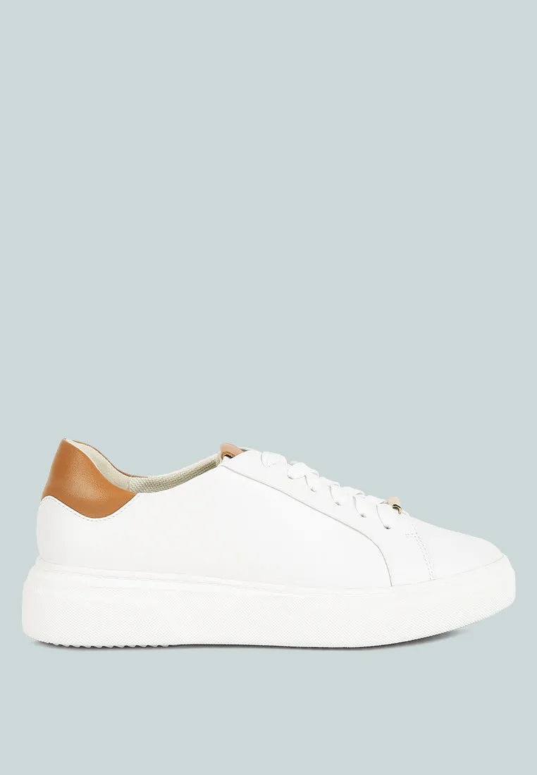 Schick Lace Up Leather Sneakers