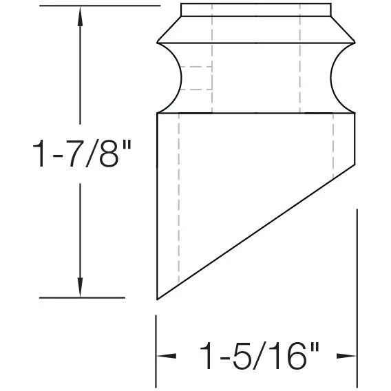 SH904 | Iron Baluster Shoe | Slanted | 1/2"