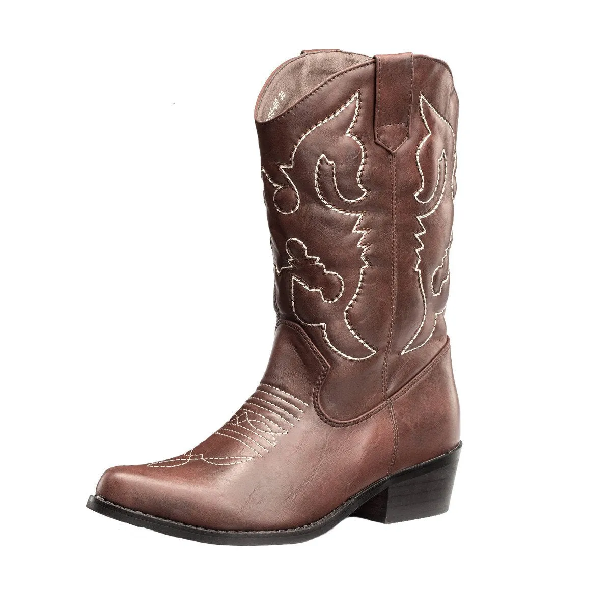 SheSole Womens Wide Calf Cowboy Boots Brown