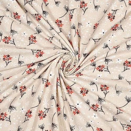 SoftTouchy 100% Cotton Reversible Floral Ac Dohar Double Bed Size| AC Blanket |Dohar|Ac Quilt | Soft Light-Weight | Summer Special Dohar (Beige, Double - 84x88 Inch)