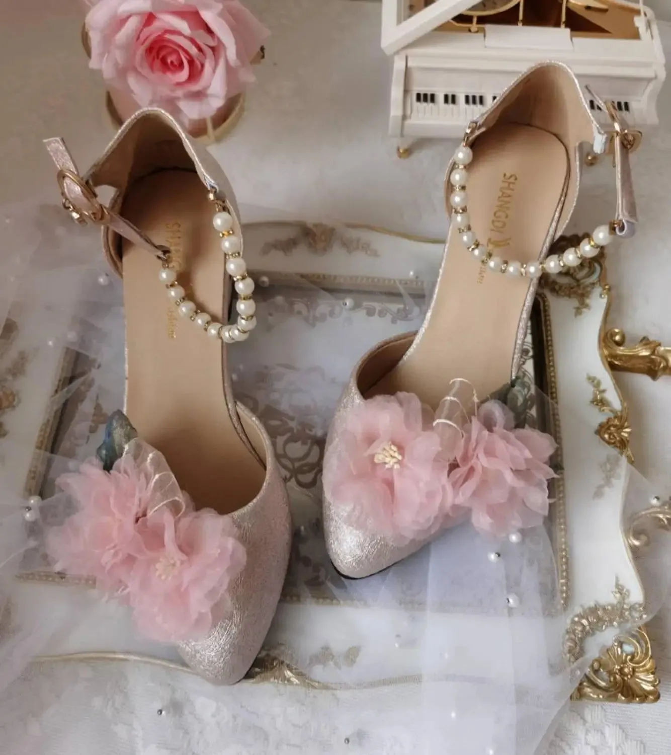 Sohiwoo Japanese sweet student lolita shoes cute lace bowknot kawaii shoes vintage round head comfortable women shoes loli cosplay